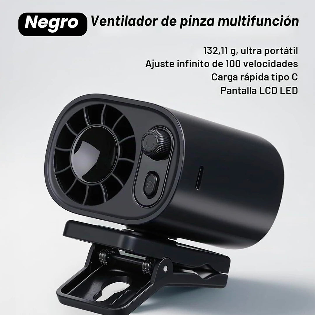 Pack X2 Ventilador Para Carro Pantalla LED Con Agarre Clip 360° Recargable