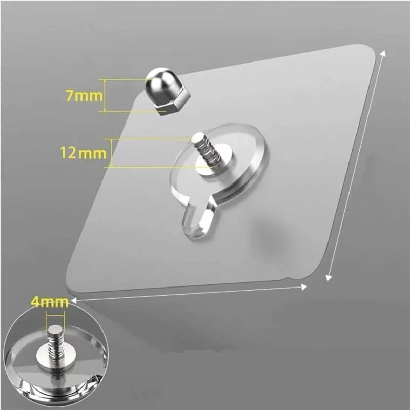 Pack X15 Tornillo Adhesivo De Pared Transparente Para Colgar