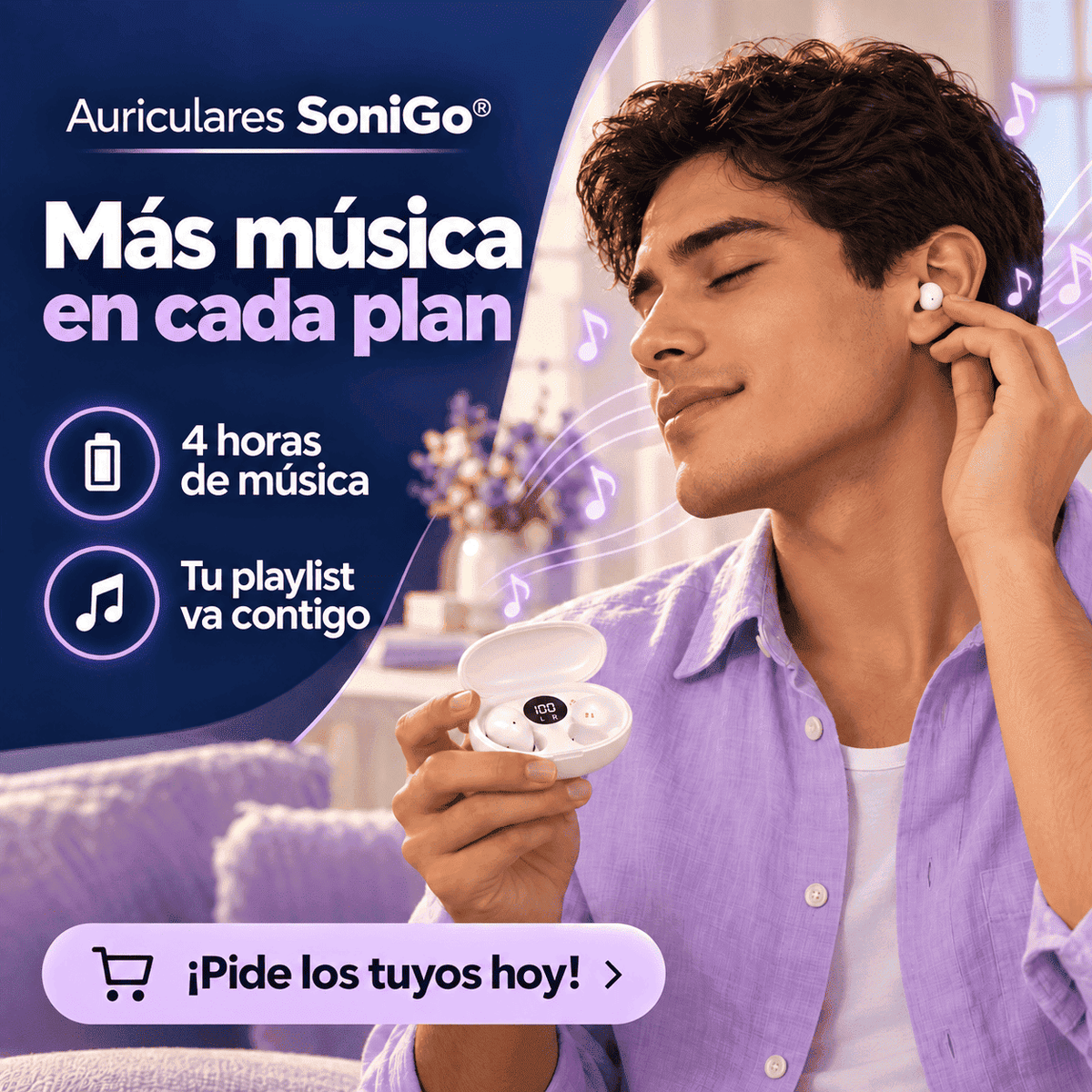 Auriculares SoniGo® ¡Lleva tu playlist a donde vayas!