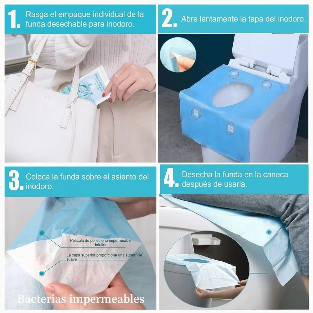 Pack x50 Cubiertas Desechables Para Asiento Inodoro