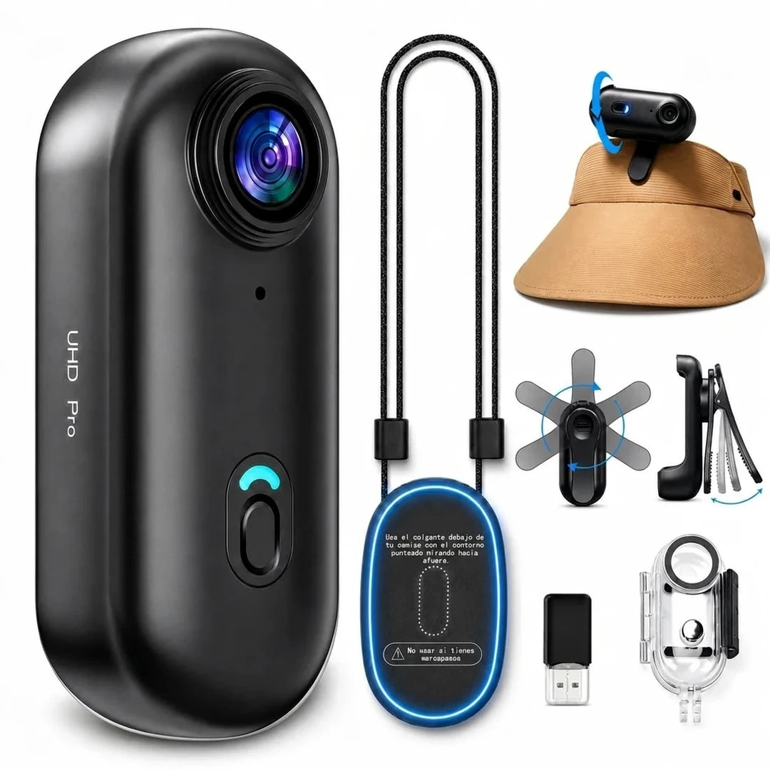 Mini Cámara Corporal PRO Deportiva 4K Estuche Sumergible