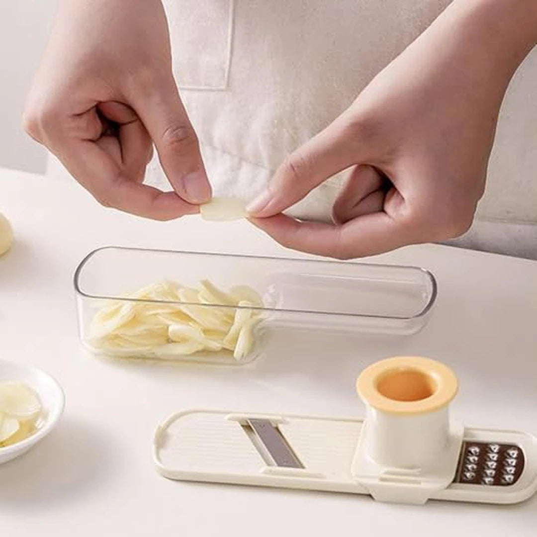 Pack X3 Mini Cortador 3 En 1 Rallador De Verduras Con Recipiente