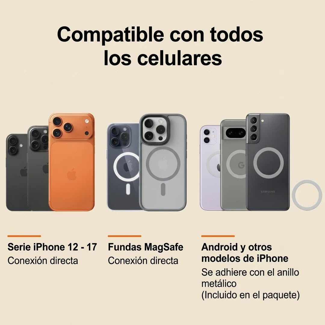Pack X2 Soporte Magnético Para Teléfono Spinner Plegable Rotación 360°