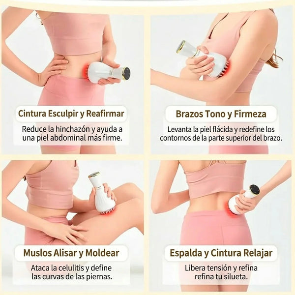 Masajeador de Drenaje Linfático Con Calor, Vibración y Luz LED Reafirmante