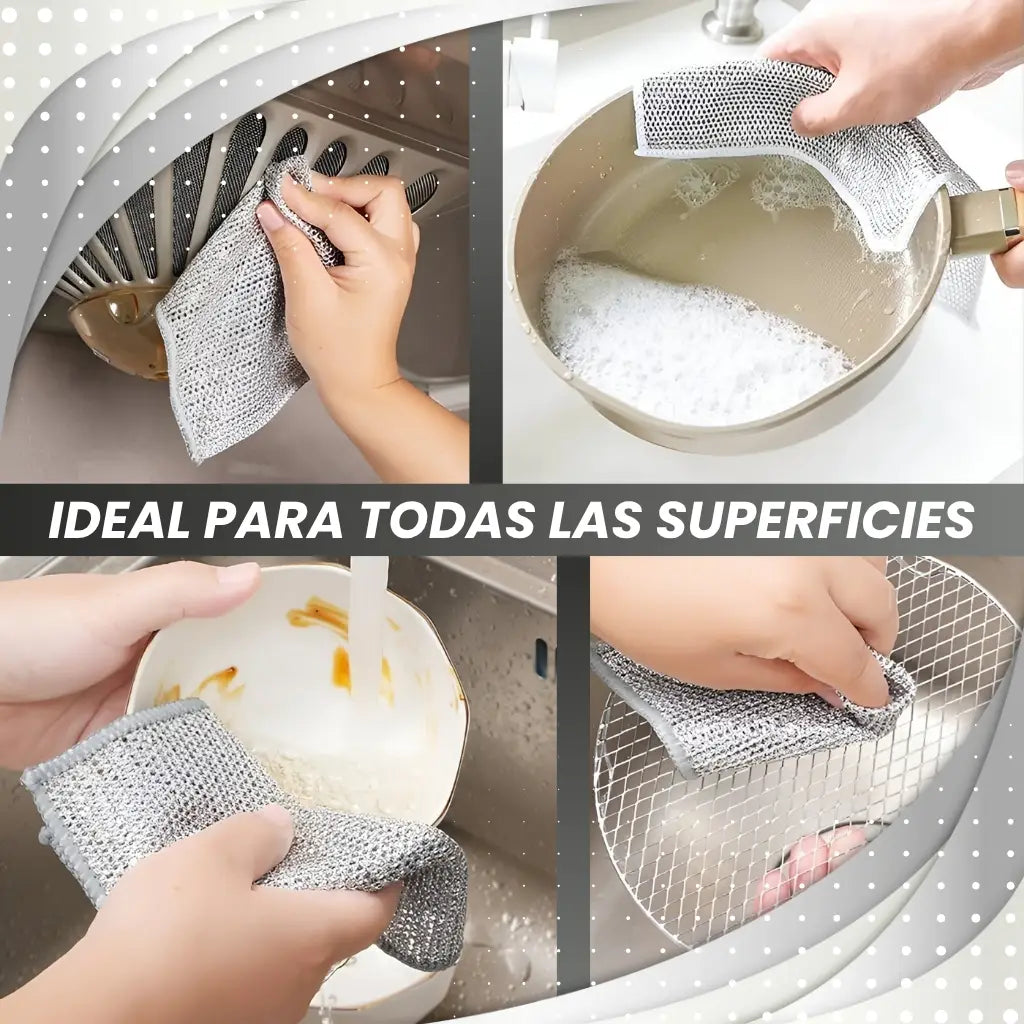 x10 EcoScrubs®  ¡Limpia con eficiencia sin rayar tus ollas!