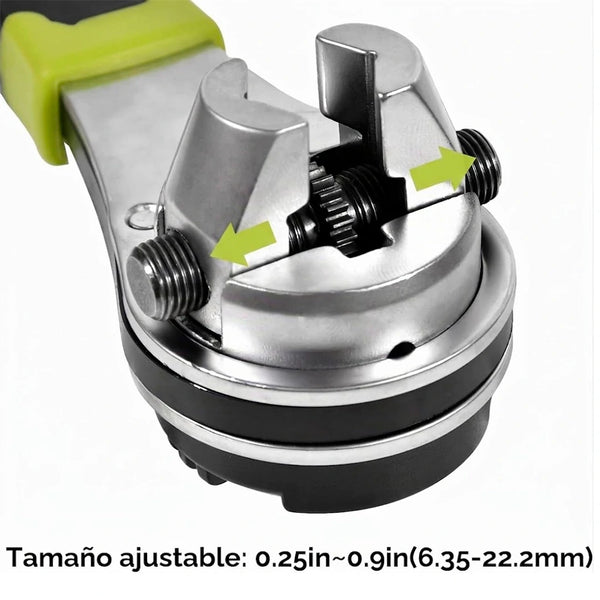 Llave de Carraca Ajustable Profesional 8" Con Mandíbula Autoajustable y Acero Cromo Vanadio