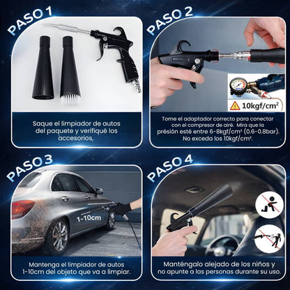 Pistola TornadoJet® ¡Limpia tu carro de forma práctica!