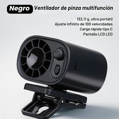 Pack X2 Ventilador Para Carro Pantalla LED Con Agarre Clip 360° Recargable