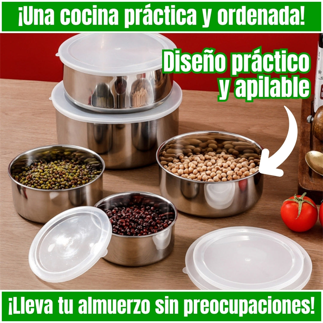 x10 InoxBowl® ¡Organiza y conserva tus alimentos!