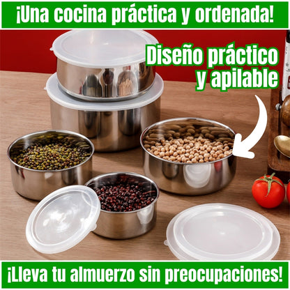 x10 InoxBowl® ¡Organiza y conserva tus alimentos!