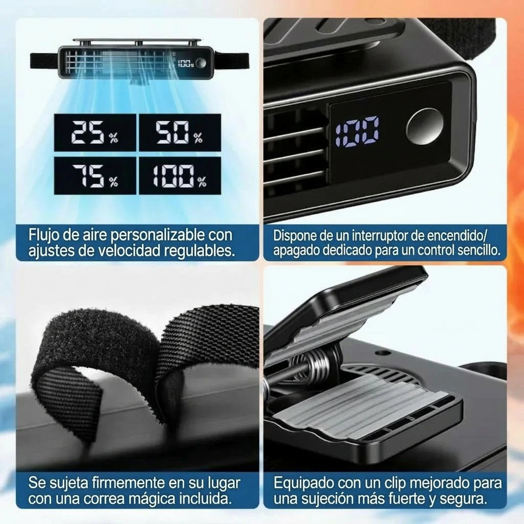 Ventilador Turbo USB Para Reposacabeza Asiento De Carro 5 Velocidades