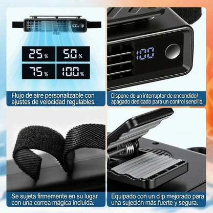 Ventilador Turbo USB Para Reposacabeza Asiento De Carro 5 Velocidades