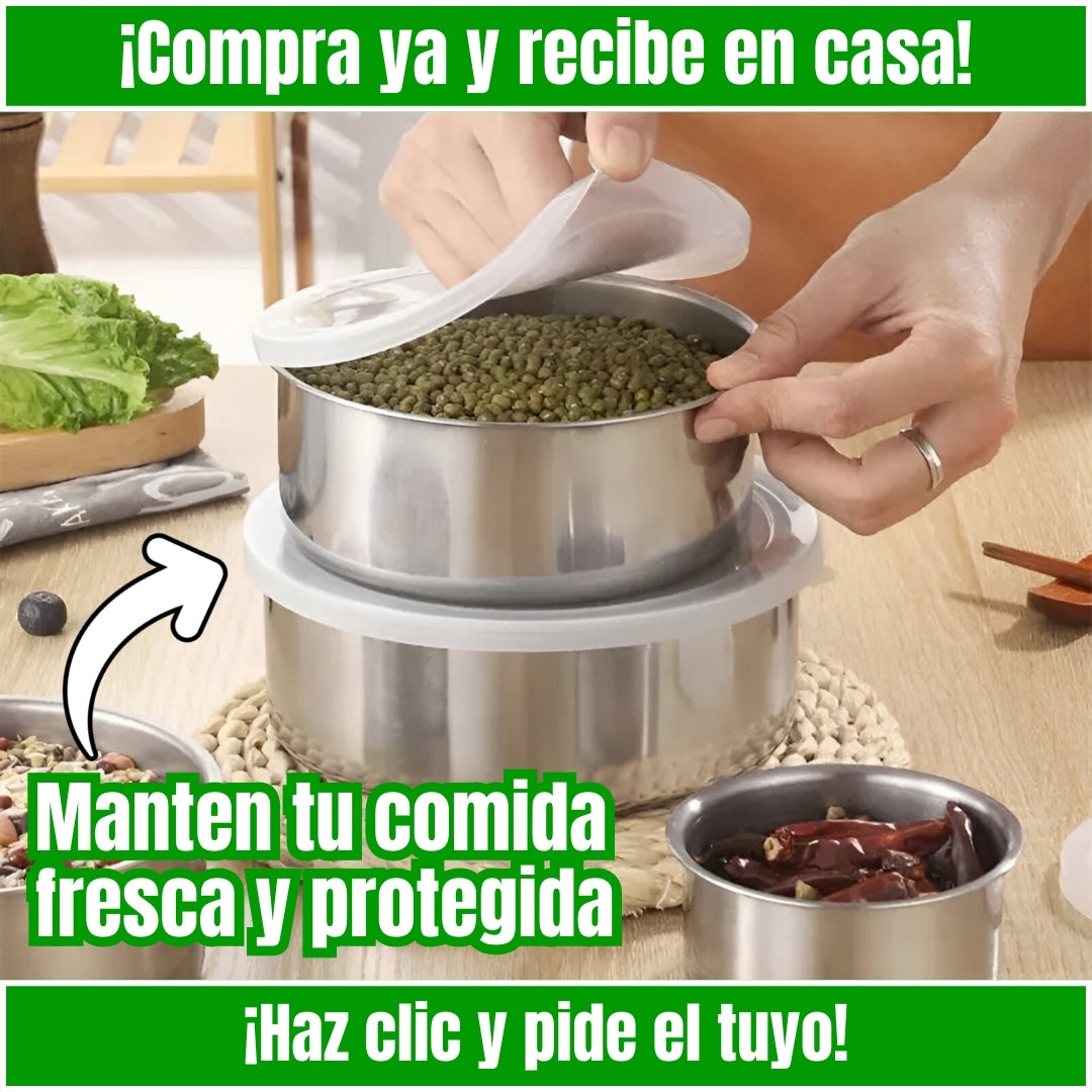 x10 InoxBowl® ¡Organiza y conserva tus alimentos!