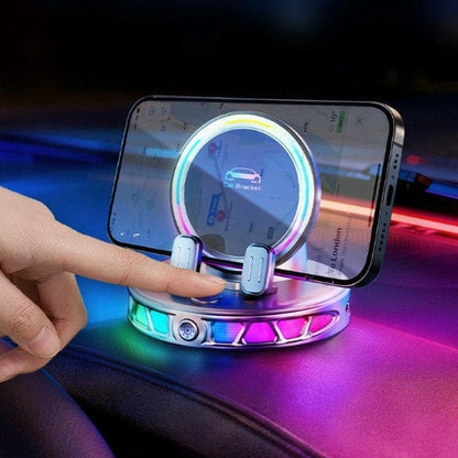 Soporte De Teléfono Para Carro Carga Inalámbrica Ajuste 360° Iluminación RGB