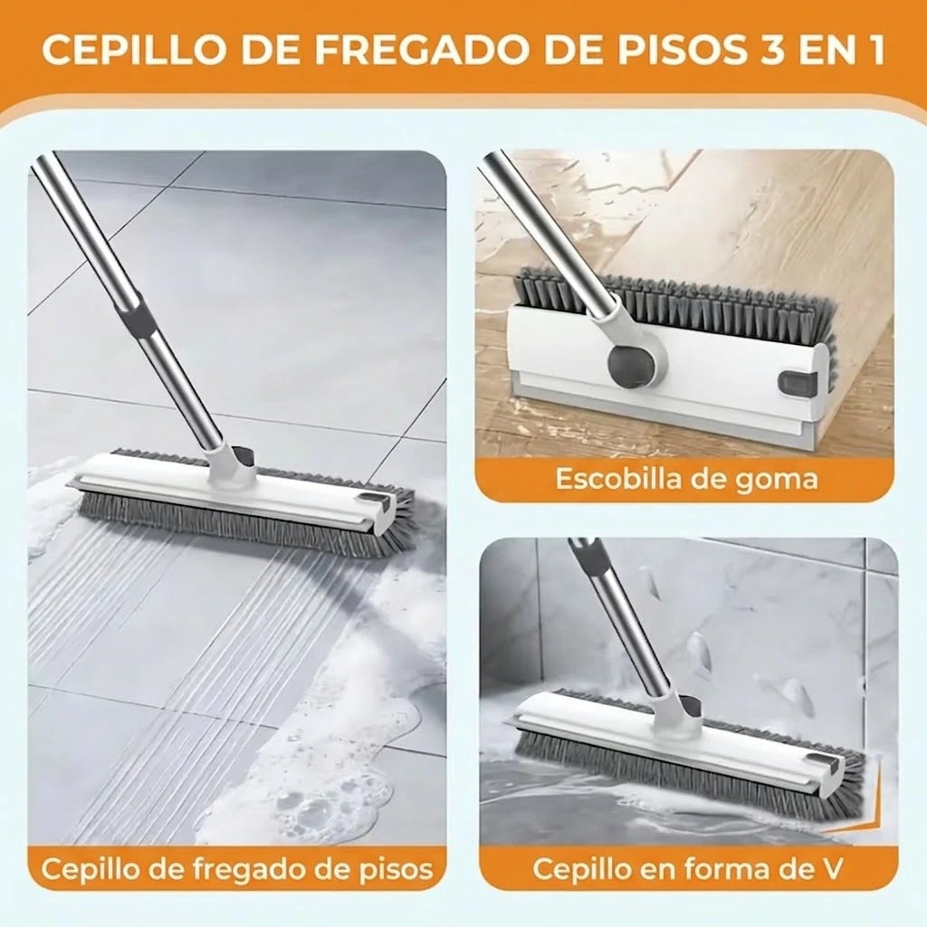 Cepillo de Piso 3 en 1 Con Cabezal Giratorio 360°
