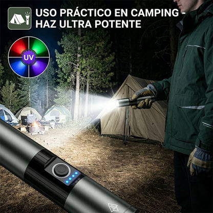 Linterna Táctica Multicolor Ultrapotente Multifunción 5 En 1