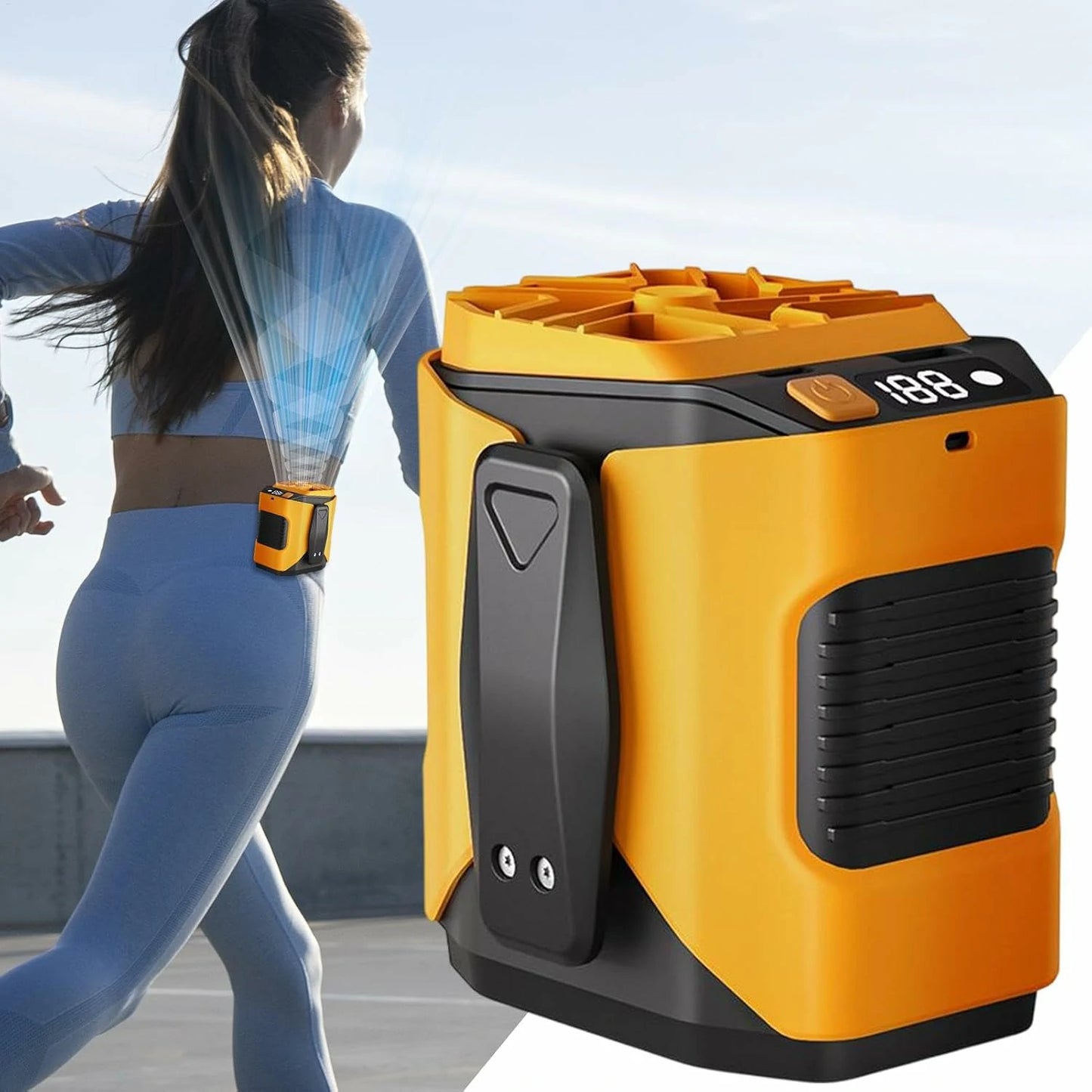 Mini Ventilador Portátil De Cinturón Recargable 5 Velocidades