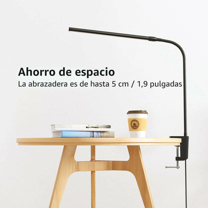 Lámpara LED De Escritorio Cuello Flexible Con Clip De Sujeción 3 Modos De Color