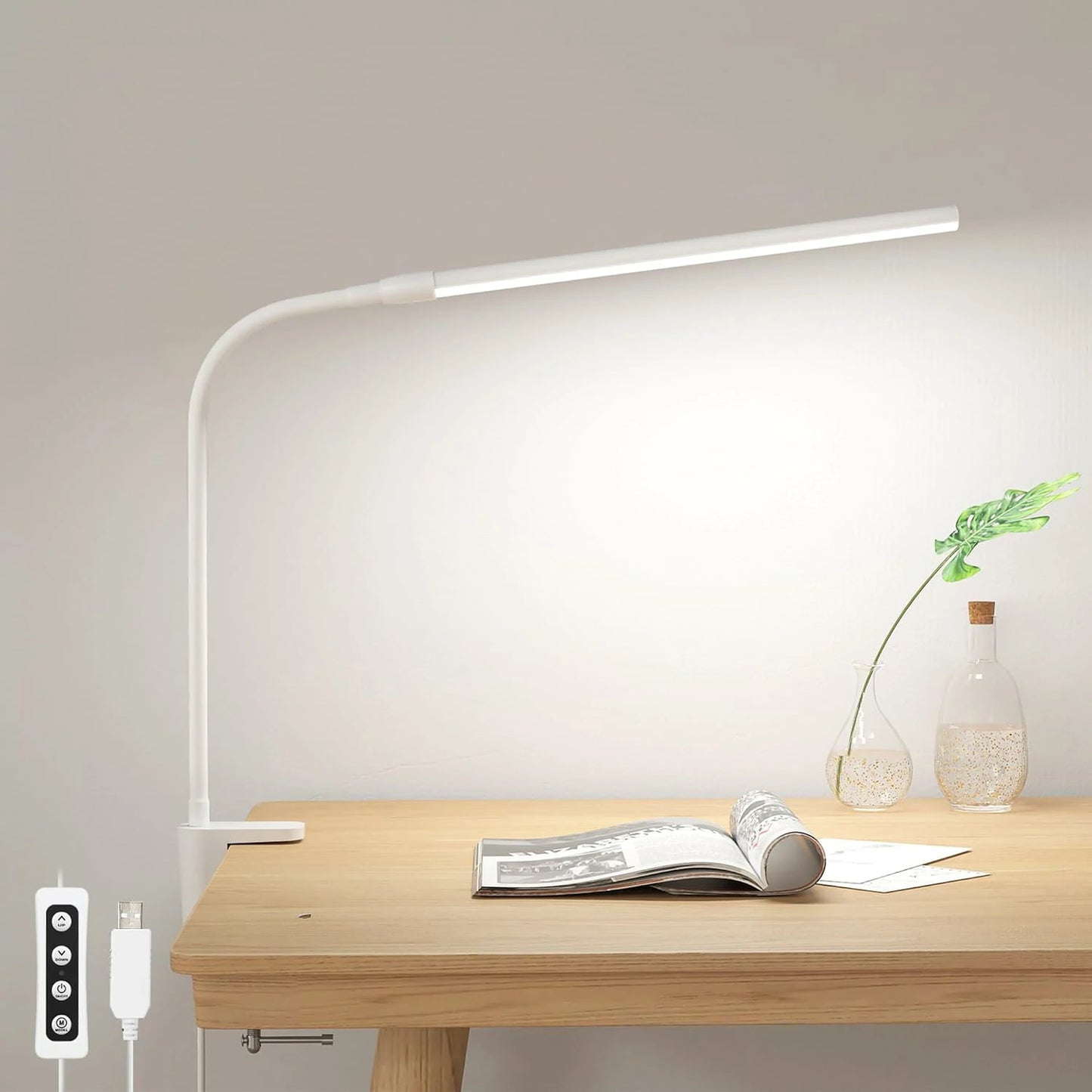 Lámpara LED De Escritorio Cuello Flexible Con Clip De Sujeción 3 Modos De Color