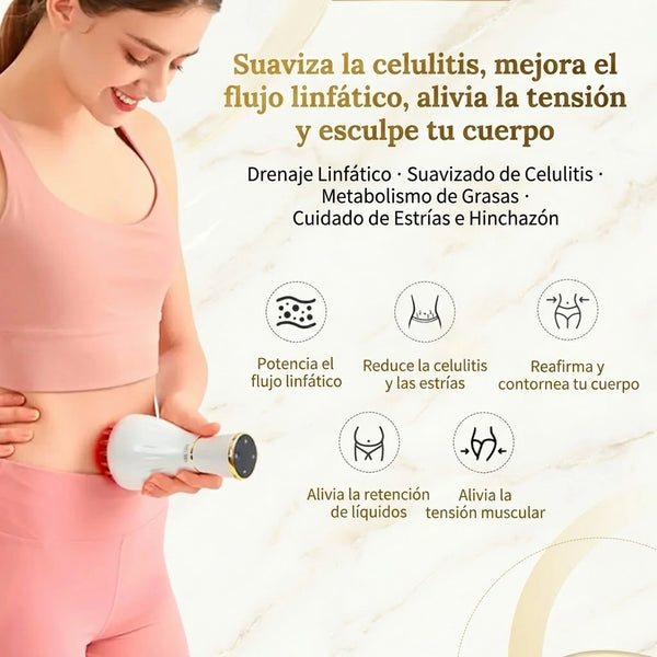 Masajeador de Drenaje Linfático Con Calor, Vibración y Luz LED Reafirmante