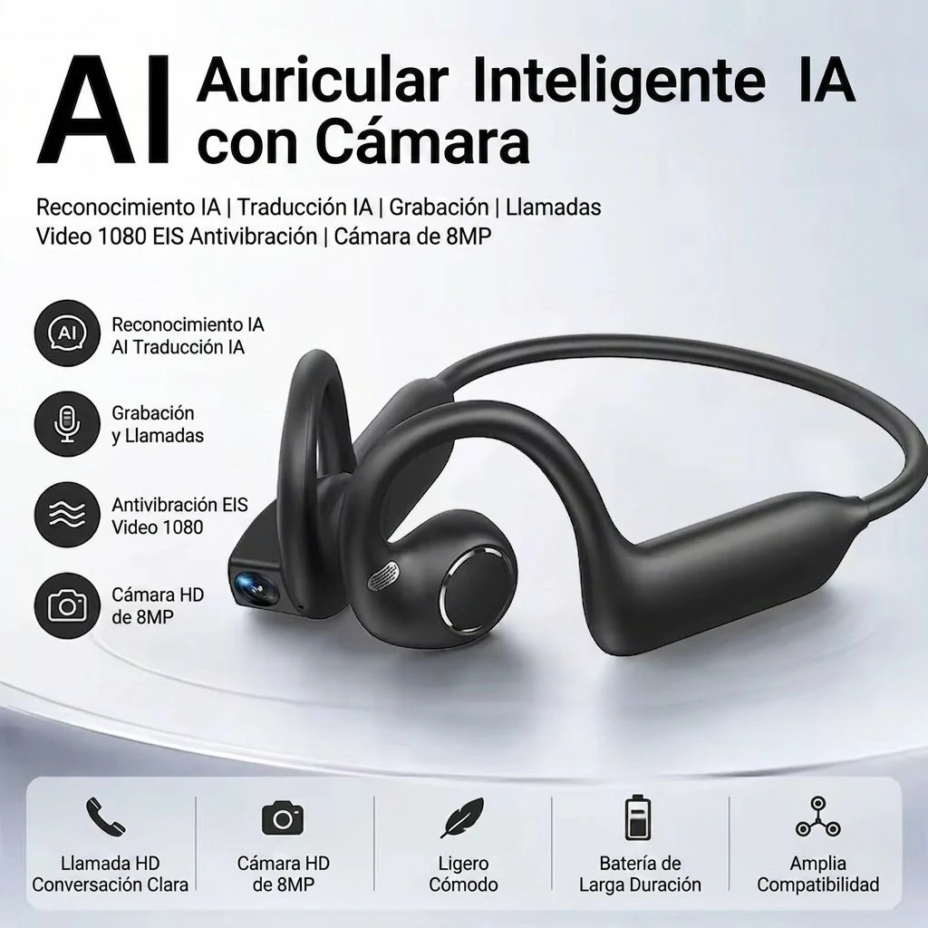 Audífonos Con Cámara Estabilizada Inalámbricos Con Traducción IA IP67
