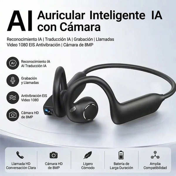 Auriculares Con Cámara POV Estabilizada EIS y Traducción IA En Tiempo Real