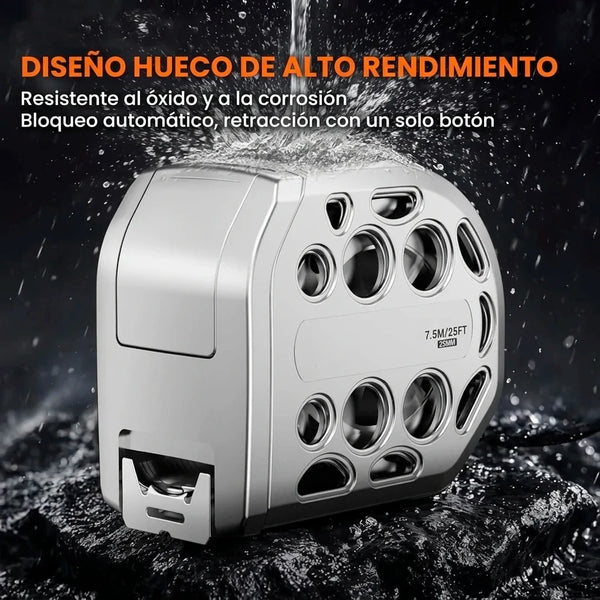 Cinta Métrica Magnética Pro 25 ft Con Acero Inoxidable, Doble Escala e Imán Integrado