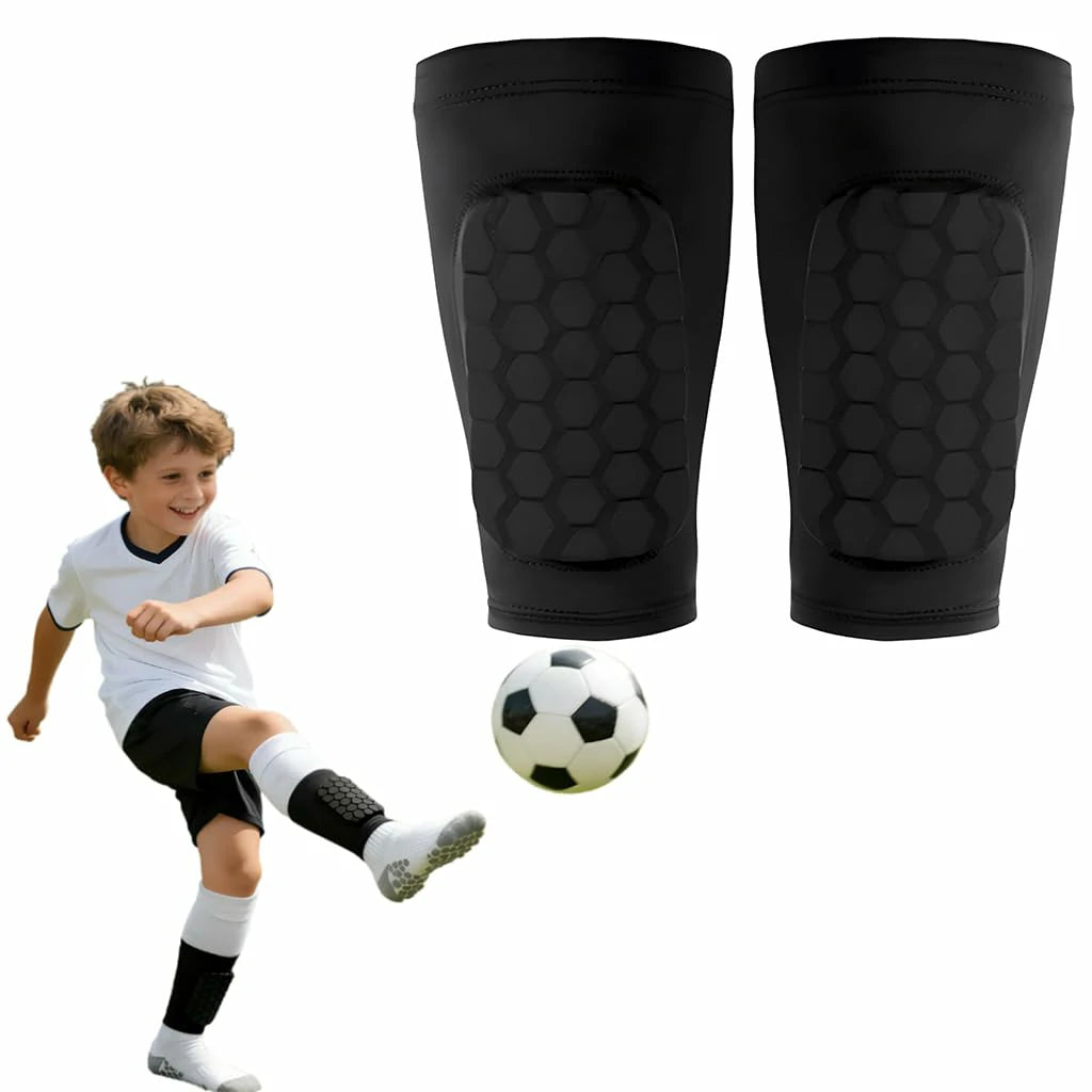 2 Pares Mini Canilleras De Fútbol Con Manga Elástica Integrada