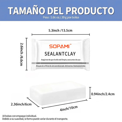 Pack x30 Arcilla Selladora Impermeable Blanca Acabados Limpios Bloqueo de Plagas
