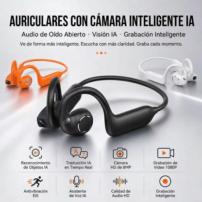 Audífonos Con Cámara Estabilizada Inalámbricos Con Traducción IA IP67