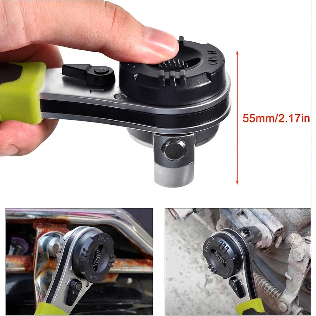 Llave Trinquete Universal Mandíbula Ajustable Mango Antideslizante