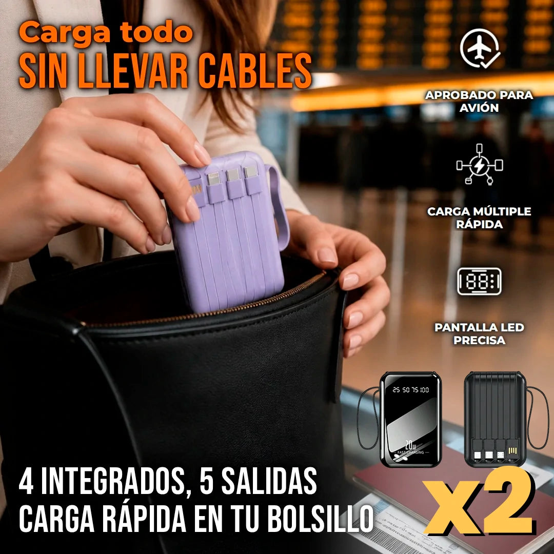 Pack X2 Cargador Portátil Power Bank 20w Carga Rápida 10000mah