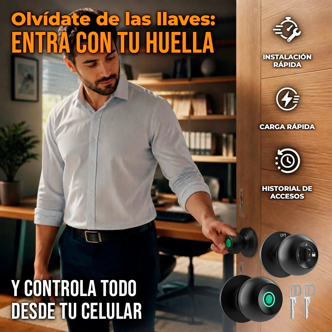 Kit Cerradura Inteligente 3 En 1 Para Puerta Con Lector Huella Digital
