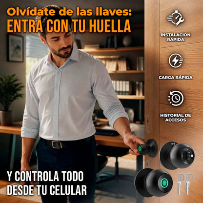 Kit Cerradura Inteligente 3 En 1 Para Puerta Con Lector Huella Digital