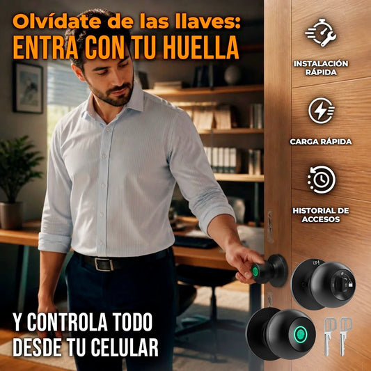 Kit Cerradura Inteligente 3 En 1 Para Puerta Con Lector Huella Digital