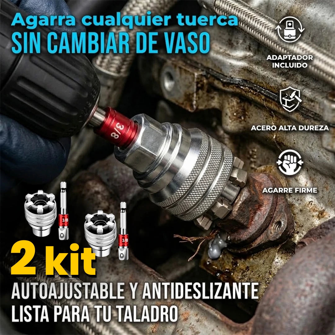 Pague 1, Lleve 2 🎁 Kit Copa De Agarre Universal Ajustable Con Adaptador ⅜