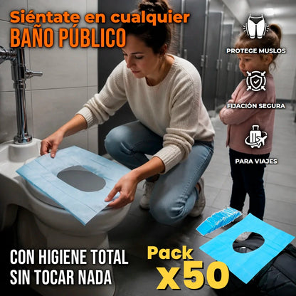 Pack x50 Cubiertas Desechables Para Asiento Inodoro
