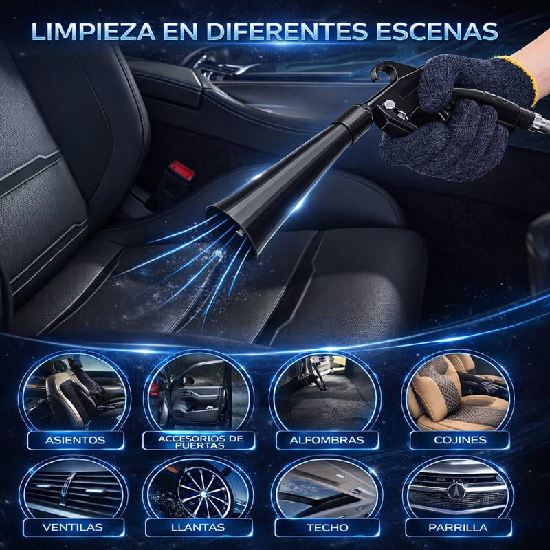 Pistola TornadoJet® ¡Limpia tu carro de forma práctica!