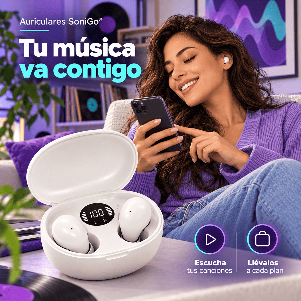 Auriculares SoniGo® ¡Lleva tu playlist a donde vayas!