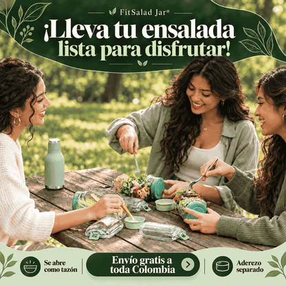 Recipiente FitSalad Jar® ¡Abre y come donde estés!