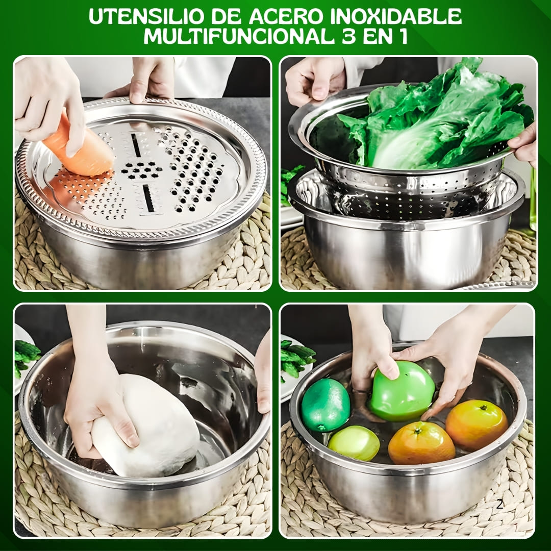 MultiStrainer 3x® ¡Mejora tu rutina al lavar alimentos!