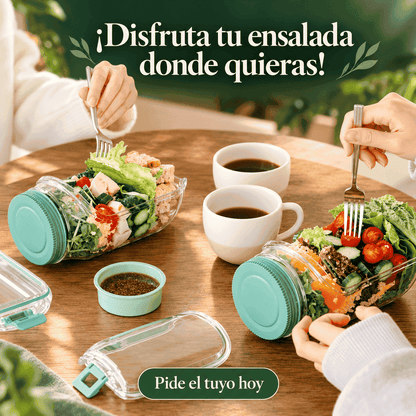 Recipiente FitSalad Jar® ¡Abre y come donde estés!