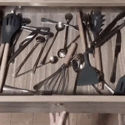 Organizador de Cajón Expandible Con Porta Cuchillos Extraíbles y 9 Compartimentos