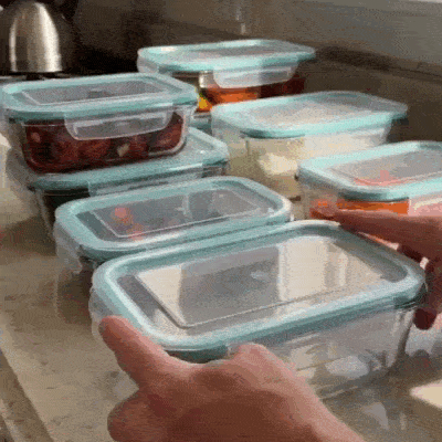 Juego de 4 Contenedores de Vidrio Herméticos Borosilicato — Apto Horno, Microondas y Congelador, Libre de BPA