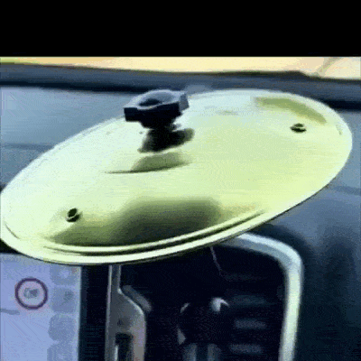 Mini Platillos de Carro Con Sonido Metálico Real y Soporte Ajustable 360° (Pack x2, Dorado)