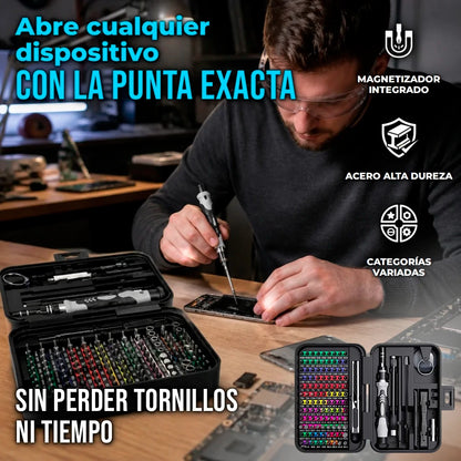 Kit 132 En 1 Destornilladores De Precisión Magnéticos + Estuche