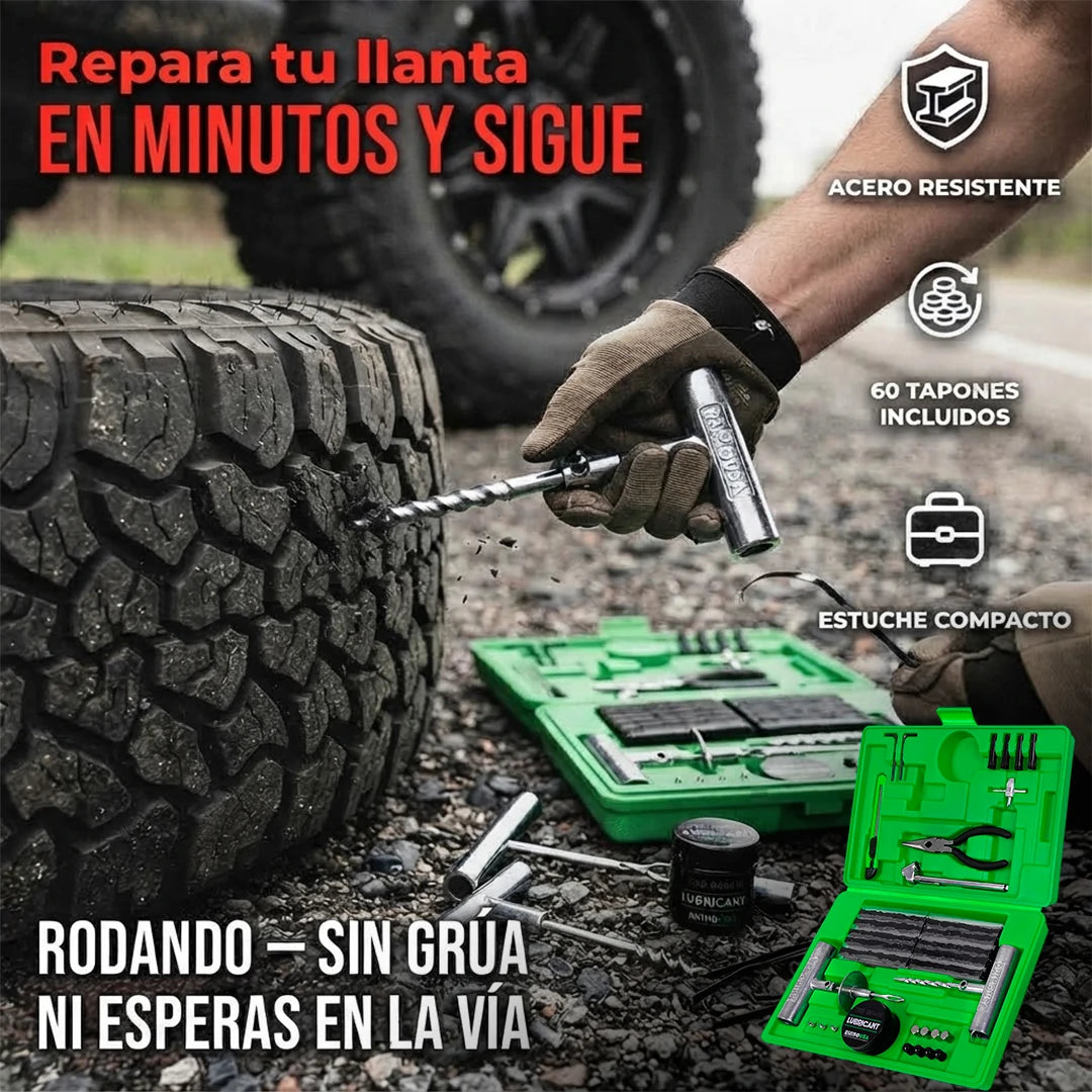 Kit Antipinchazos 86 Piezas Profesional Reparación Llantas Trabajo Pesado