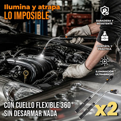 Pack x2 Linterna Magnética Telescópica Flexible Para Recoger Objetos