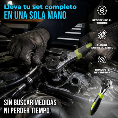 Llave Trinquete Universal Mandíbula Ajustable Mango Antideslizante