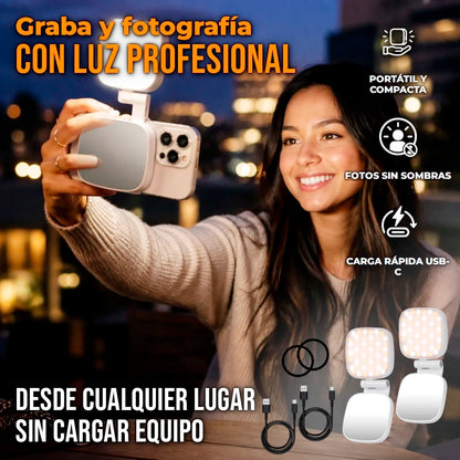 Pack x2 Luz LED Selfie Magnética Plegable Compatible MagSafe